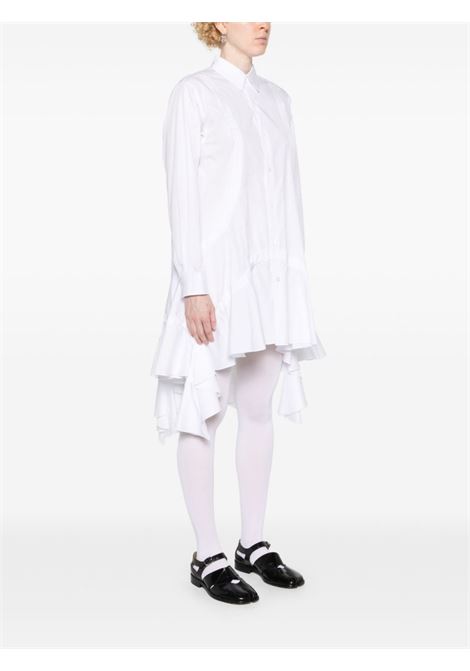 Chemisier corto con ruches in bianco di Comme Des Garçons - donna COMME DES GARCONS COMME DES GARCONS | RMB0172